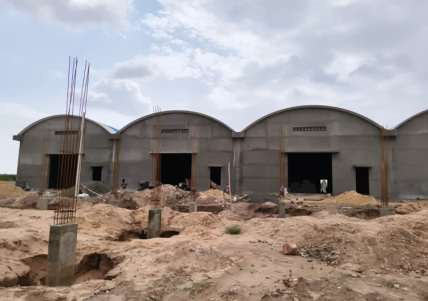 Plant shed under construction